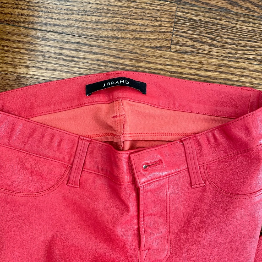 Watermelon 100% leather JBrand pants